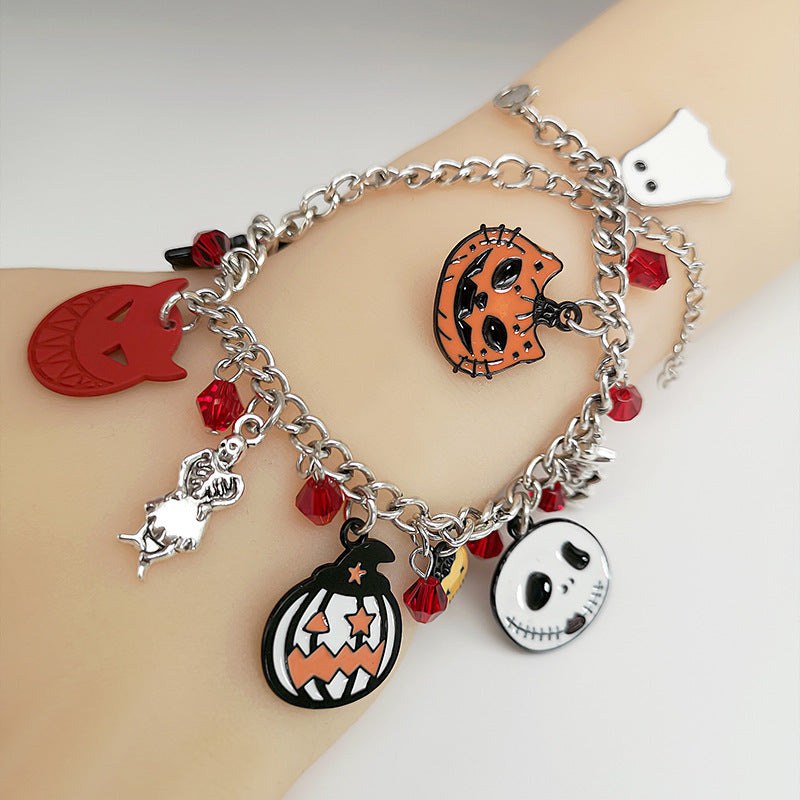 Halloween Bracelet With Pumpkin Skull Ghost Funny