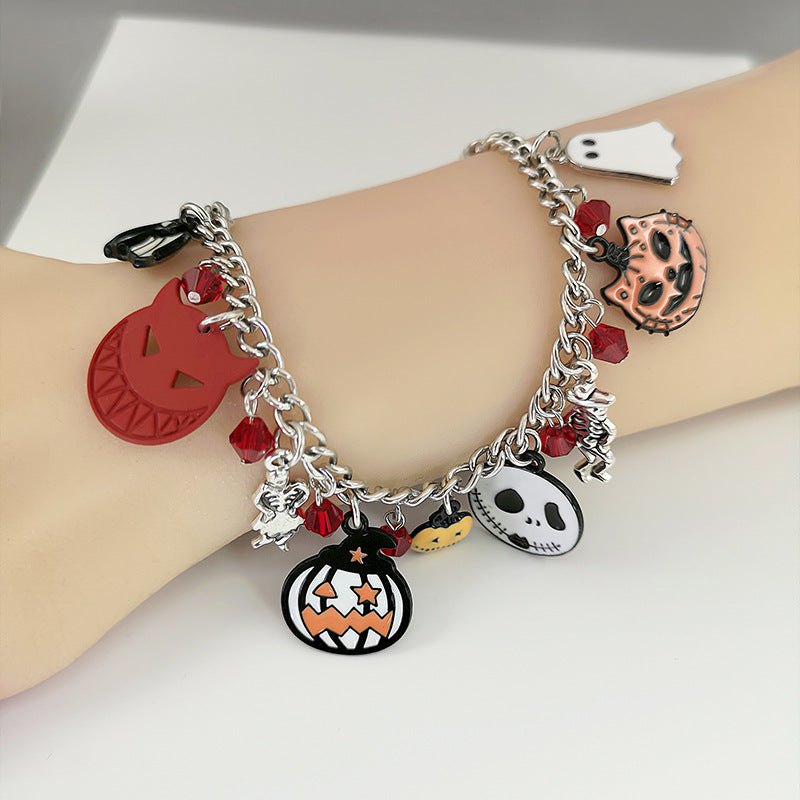 Halloween Bracelet With Pumpkin Skull Ghost Funny