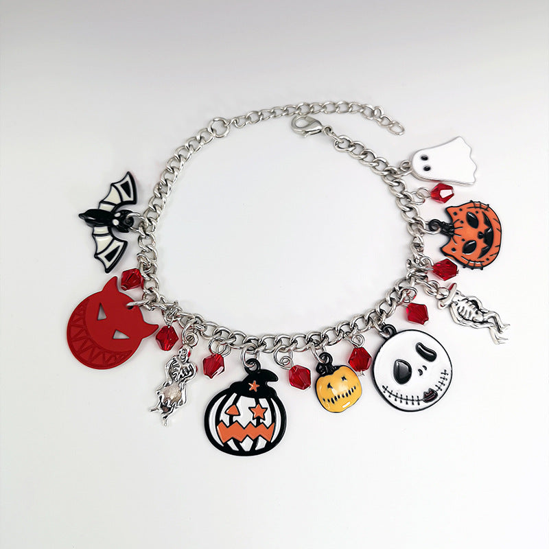 Halloween Bracelet With Pumpkin Skull Ghost Funny