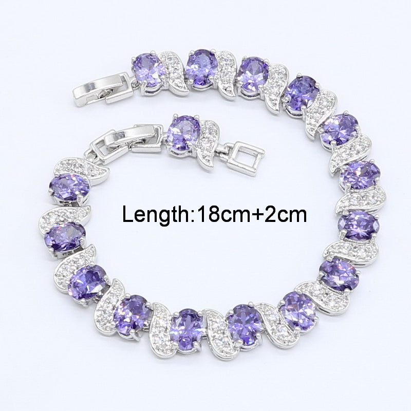 Wedding Amethyst Silver Jewelry Set
