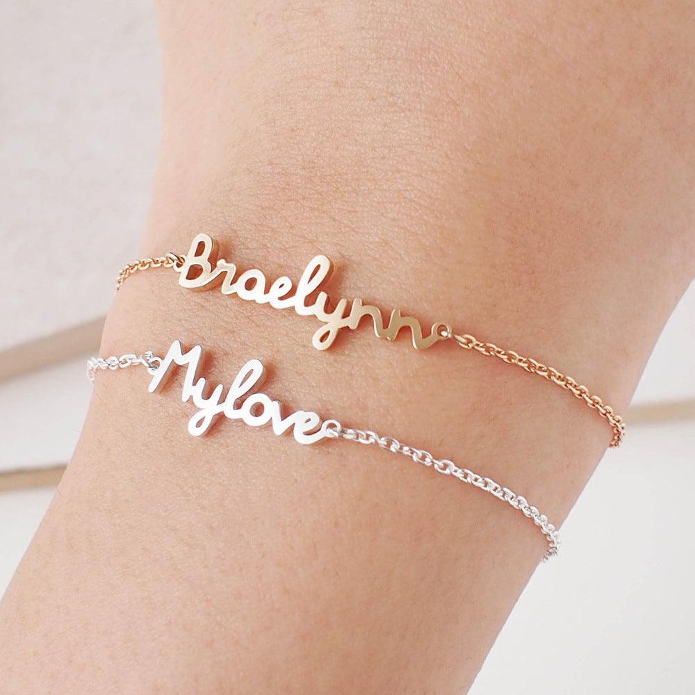 Stainless Steel Personalized DIY Custom Name Bracelet - Hatuti Jewelry