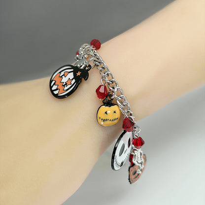 Halloween Bracelet With Pumpkin Skull Ghost Funny