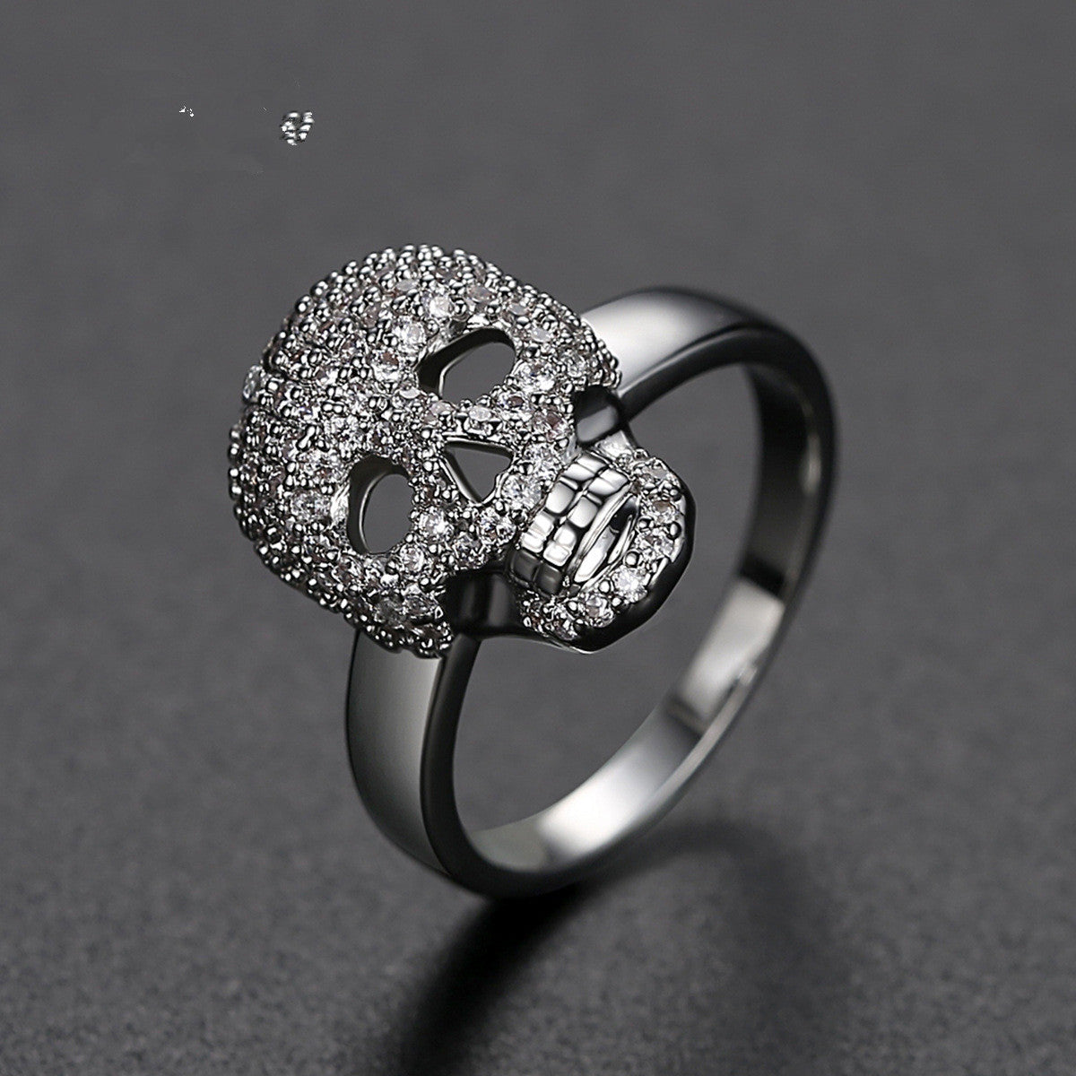 Retro Skull Zircon Ring