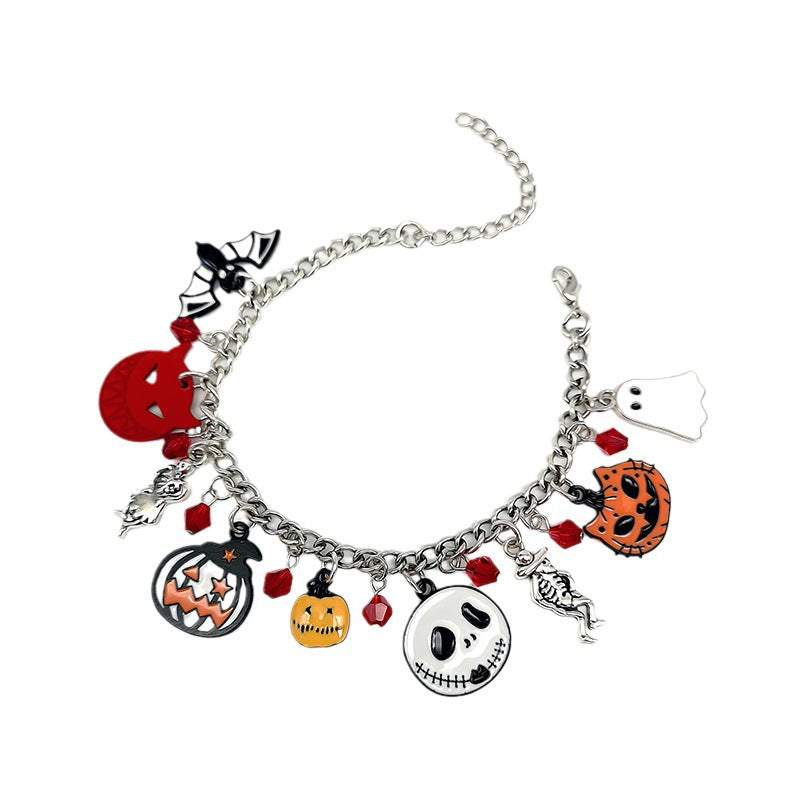 Halloween Bracelet With Pumpkin Skull Ghost Funny
