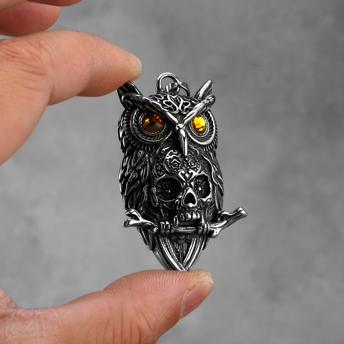 Owl Hip Hop Titanium Necklace